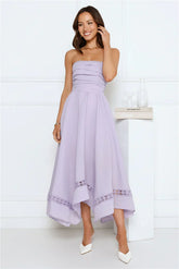 Visit The Moon Strapless Midi Dress Lilac